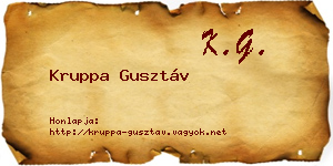 Kruppa Gusztáv névjegykártya