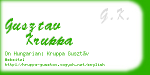 gusztav kruppa business card