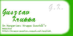 gusztav kruppa business card